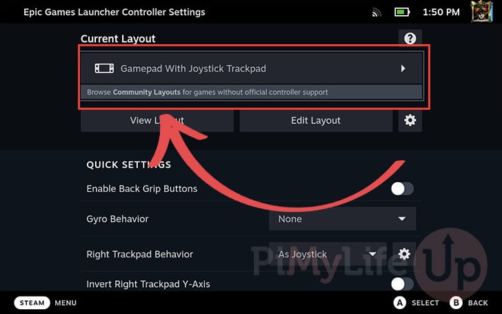 Select current layout