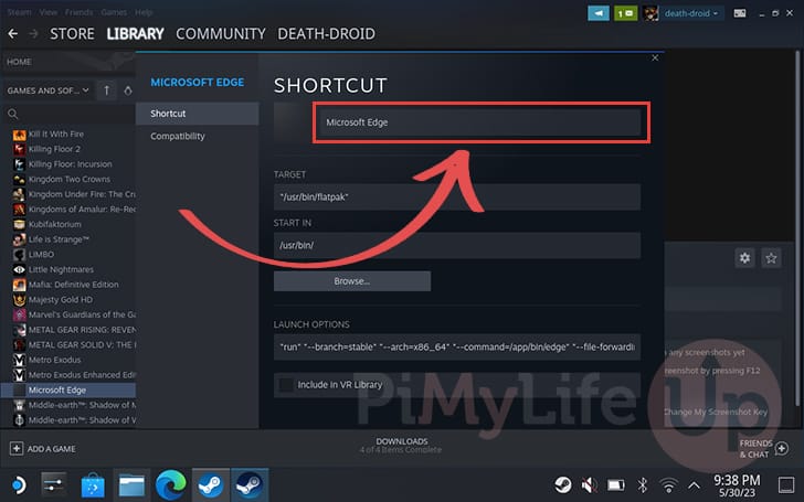 Change Shortcut Name on Steam Deck to Xbox Game Pass or Xbox Cloud Gaming