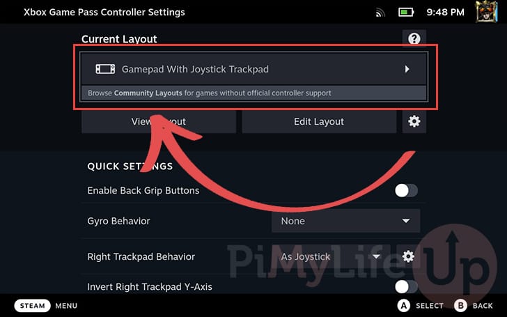 Select current layout