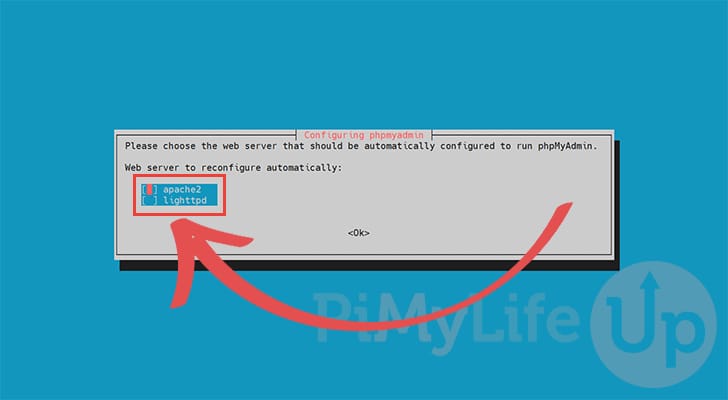 Select webserver to use phpMyAdmin with