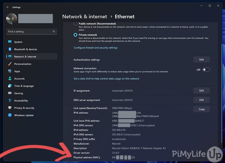 Windows 11 Mac Address Location