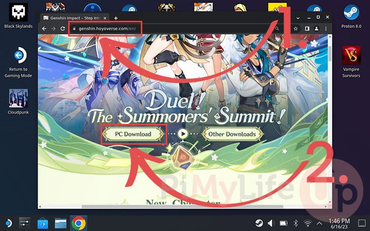 Download the Genshin Impact Installer to the Steam Deck