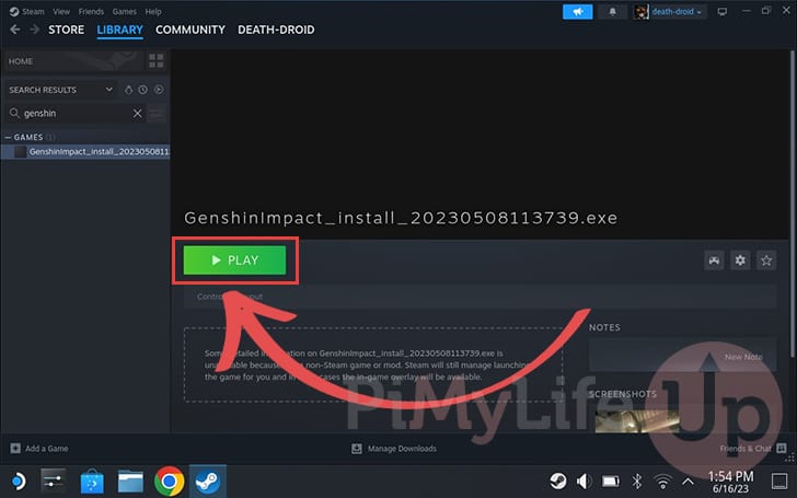 Launch the Genshin Impact Installer on your Steam Deck
