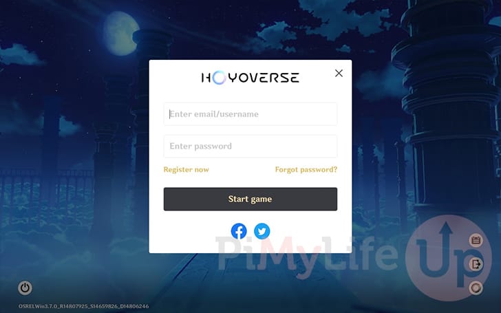 Login to your hoyoverse account