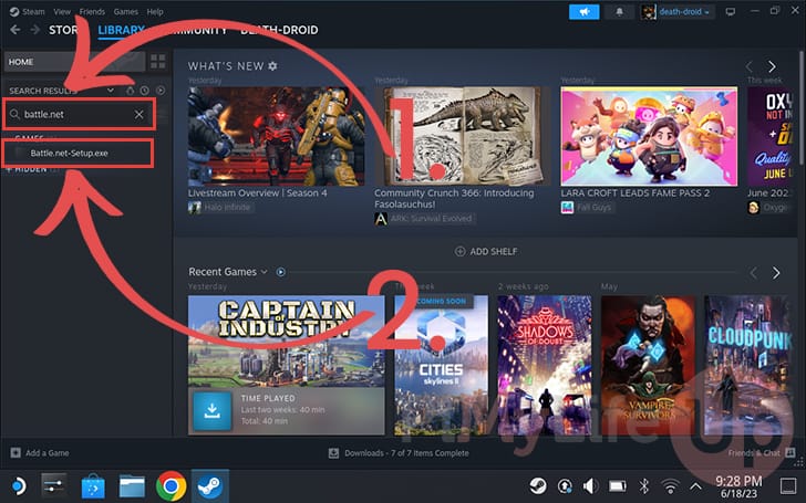 Open Battle.net client within Steam