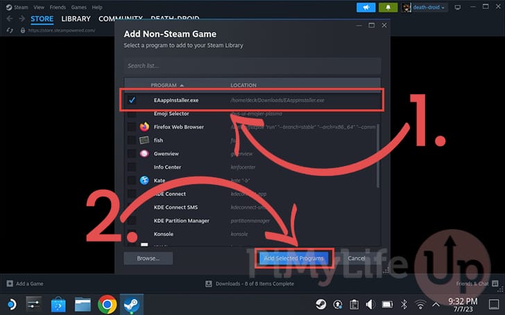 Add the EA App Installer to the Steam Deck Library