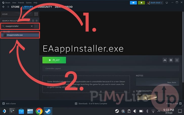 Find EA App Installer in your Steam Library