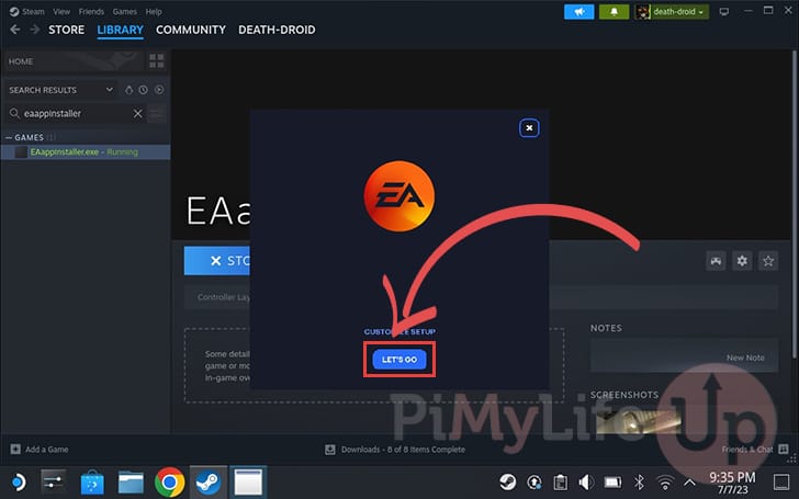 Click lets go to begin installation of EA Desktop App