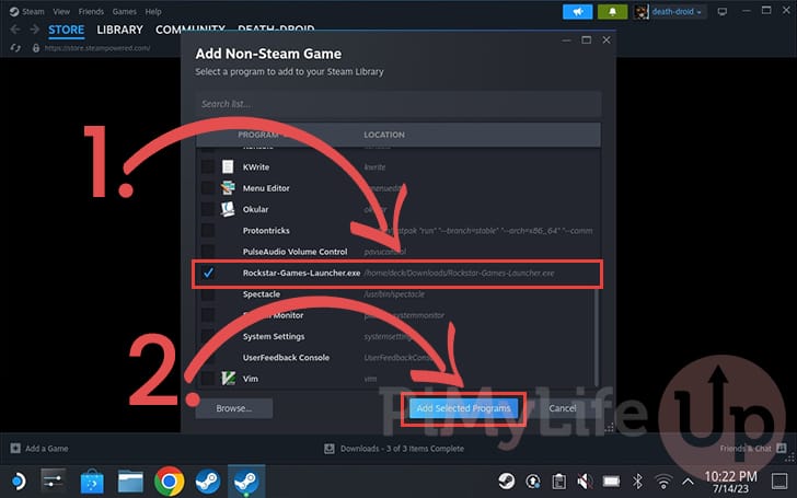 Add Rockstar Games Launcher to Steam Deck Library