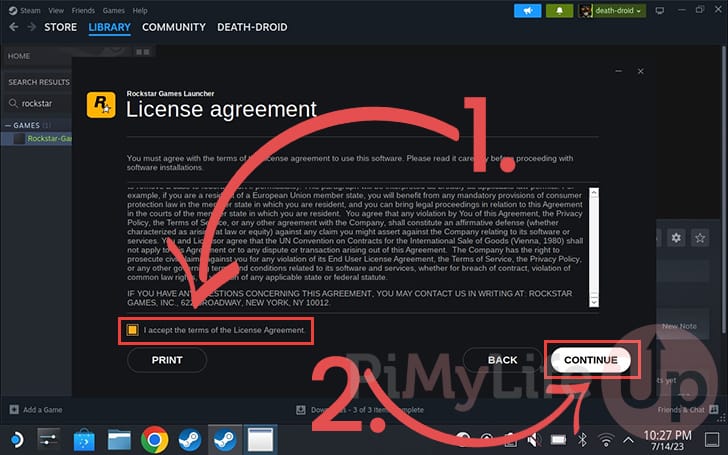Agree to Rockstar License Agreement