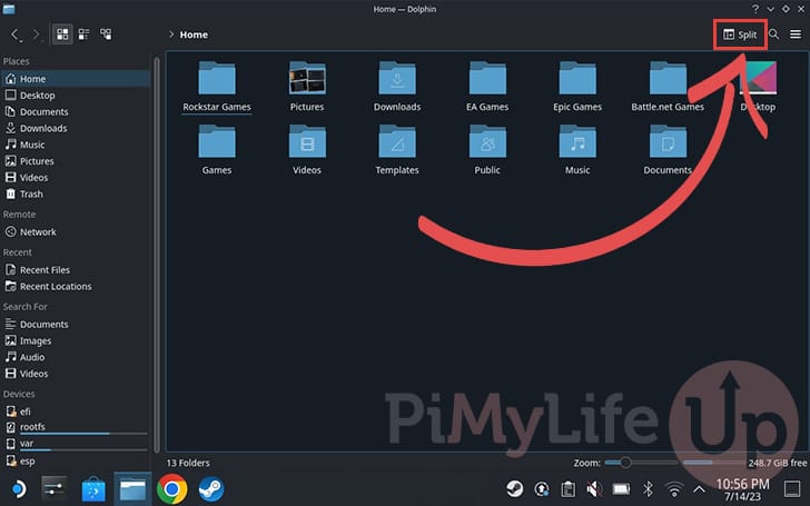 Split Dolphin file explorer