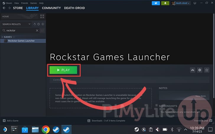 Launch the Rockstar Games Launcher while in Desktop Mode
