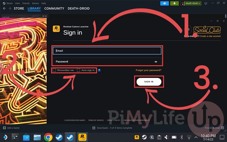 Sign-in to the Rockstar Launcher