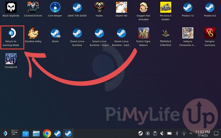 Return to Steam Deck gaming mode