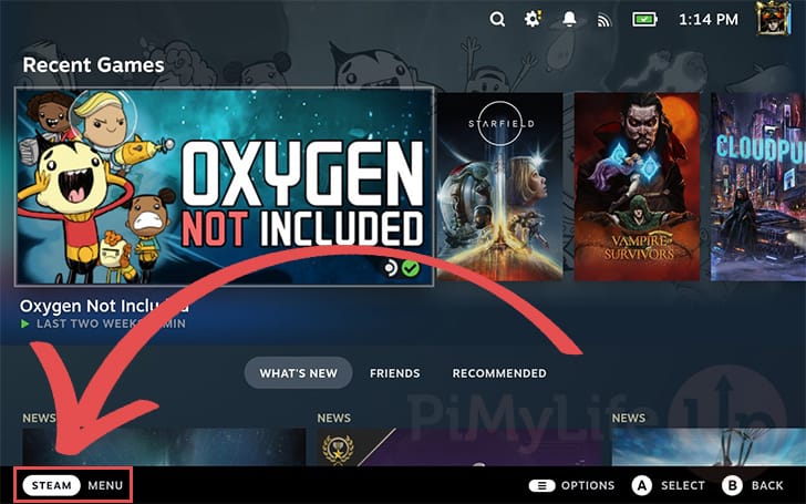 Open the STEAM Menu