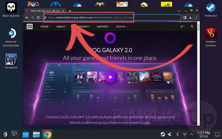 Download GOG Galaxy Installer to the Steam Deck