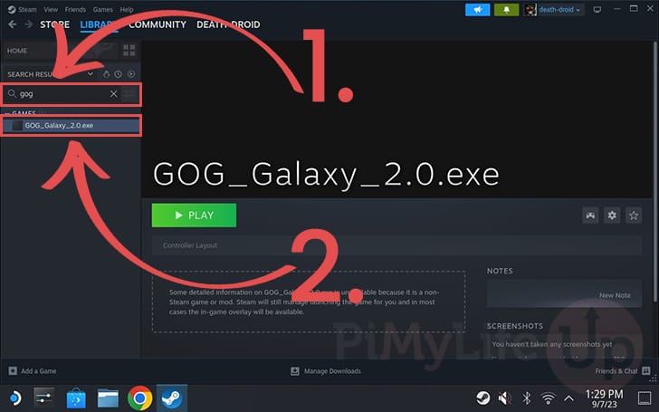 Search for GOG in your Steam Deck Library
