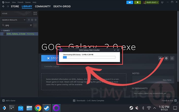 GOG Client downloading