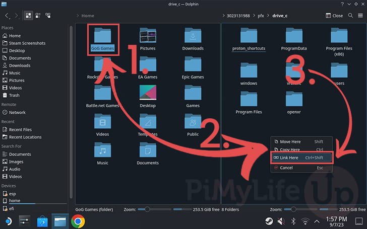 Create symbolic link for GOG Games folder on the Steam Deck