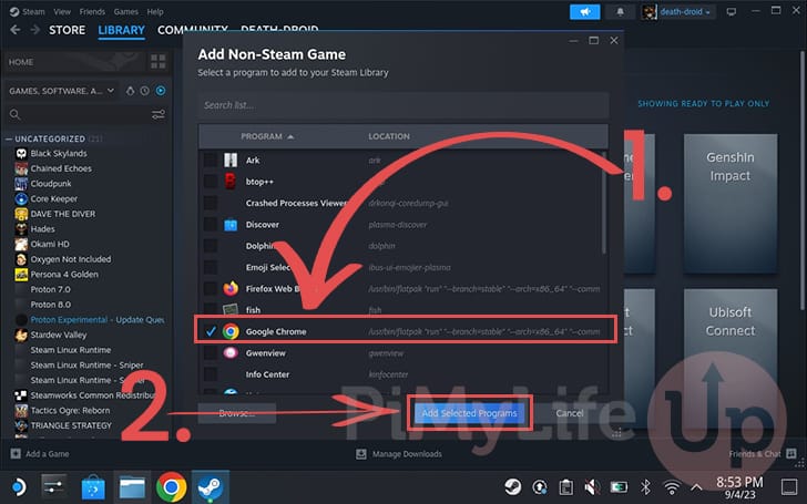 Add Chrome to the Steam Library