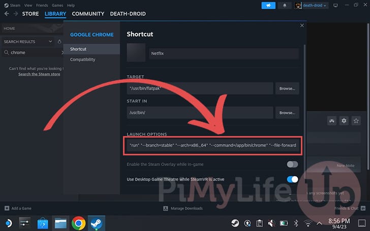 Update Chrome to Launch Netflix on your Steam Deck