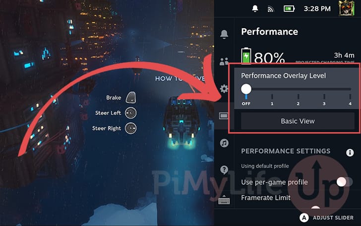 location of the performance overlay option