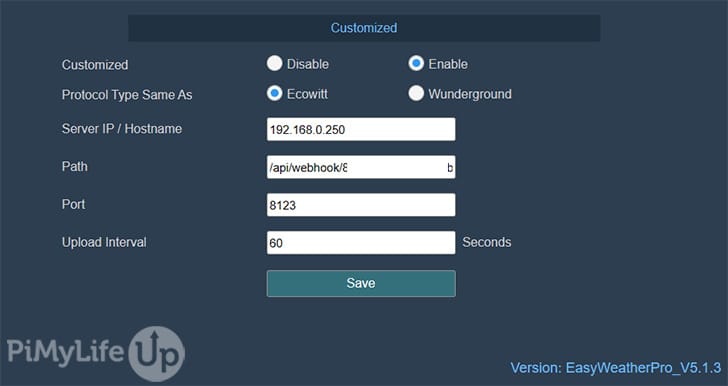 Ecowitt Custom Server for Data