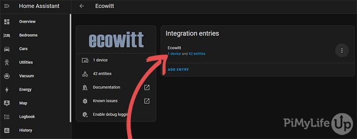 Ecowitt Integration Page with Devices