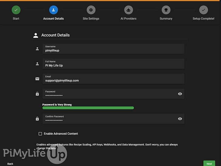 Mealie Set User Details