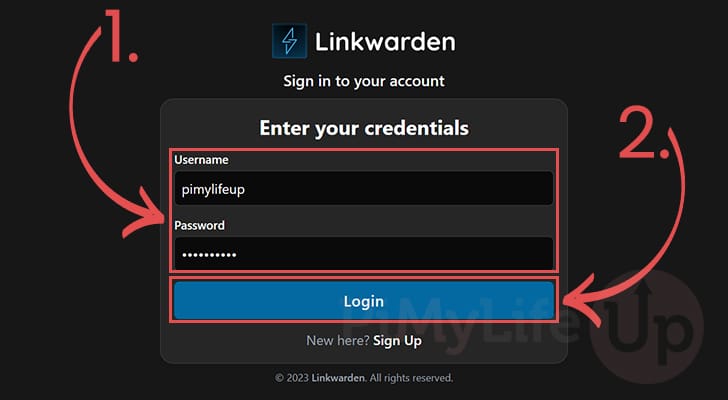 Login to your Raspberry Pi Linkwarden Account