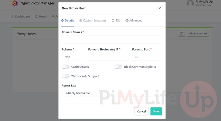 NGINX Reverse Proxy Manager on the Raspberry Pi