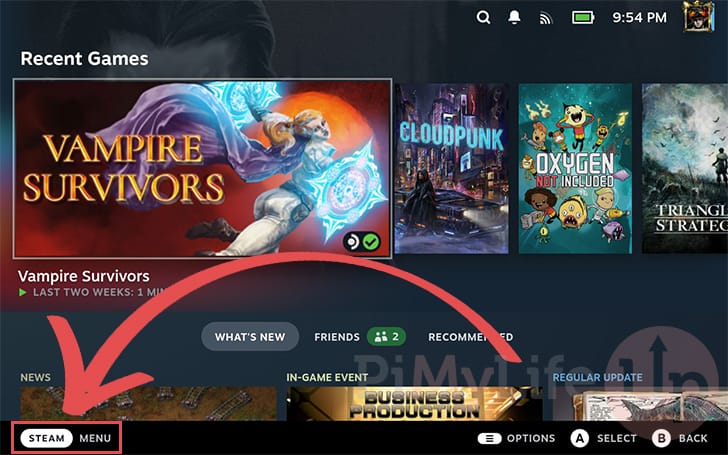 Open the Steam menu