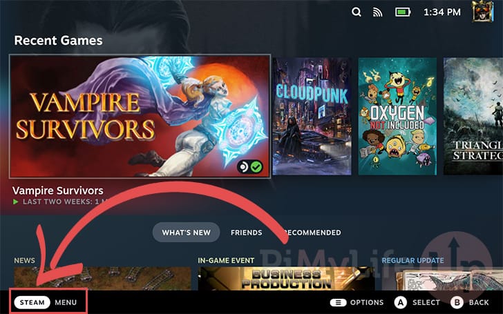 Open Steam Menu