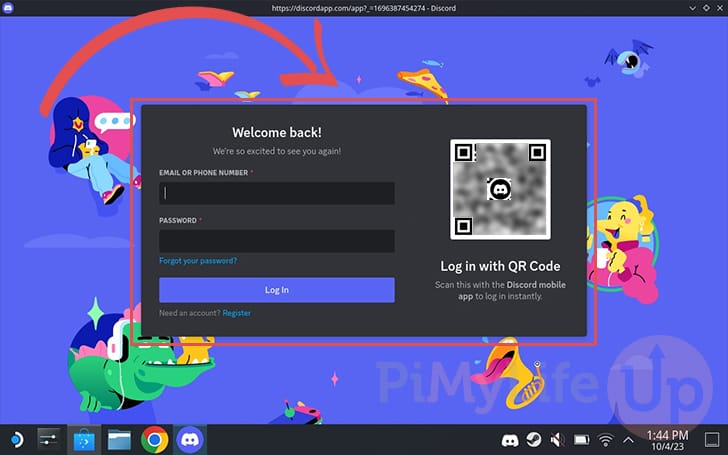 Login to the Discord VOIP client