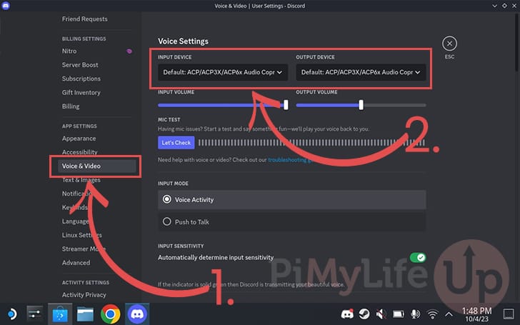 Change voice input and output settings