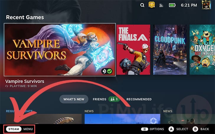 Open STEAM Menu