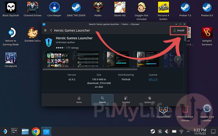 Install the Heroic Games Launcher to the Steam Deck