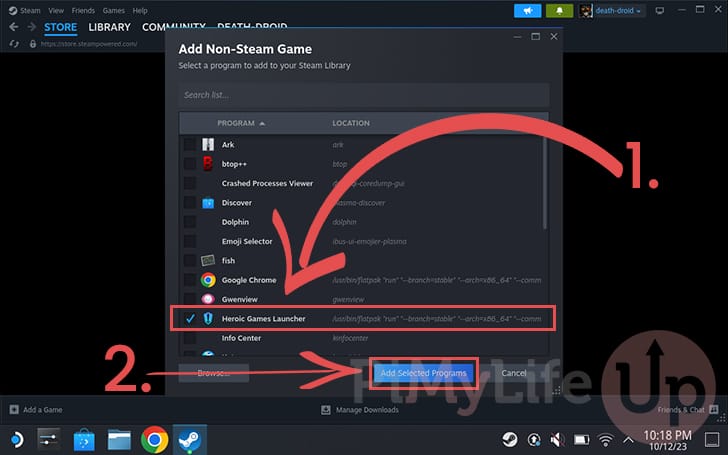 Add Heroic Games Launcher to Steam Deck Library