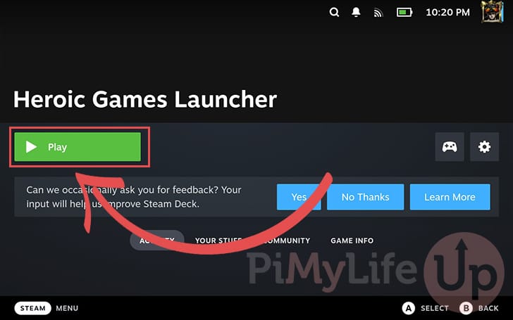 Press Play on the Heroic Games Launcher