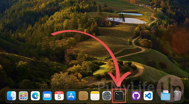 Launch terminal on macOS from the Dock