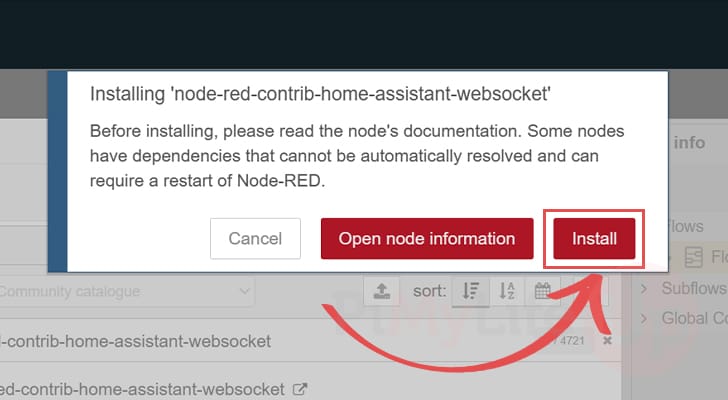 Confirm install Home Assistant Docker Compose module for Node-RED