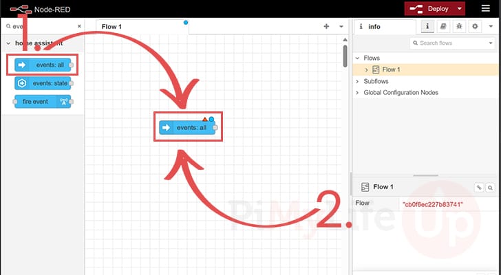 Add and Open Events Node