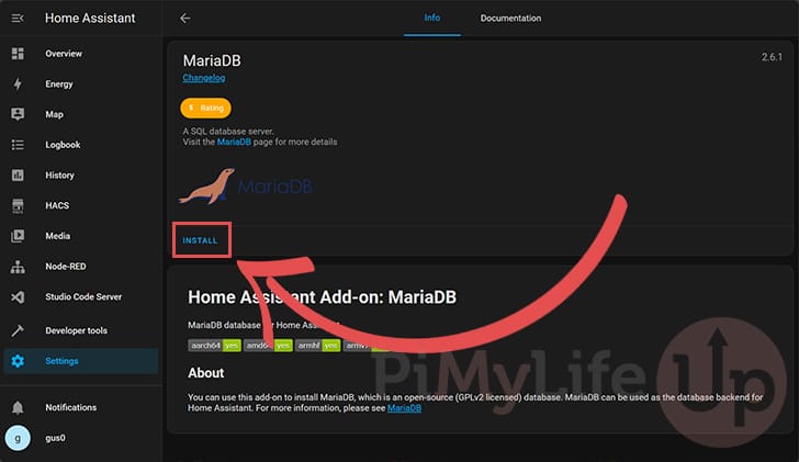 Install MariaDB to Home Assistant