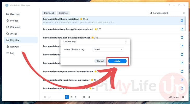 Download Home Assistant Image to the Synology NAS