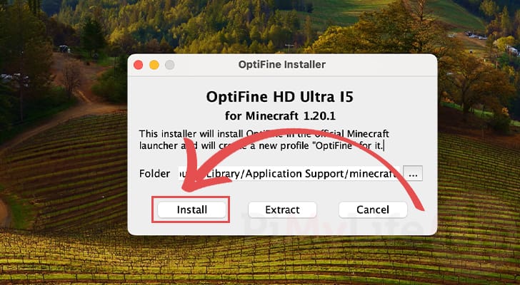 Install OptiFine to the Mac