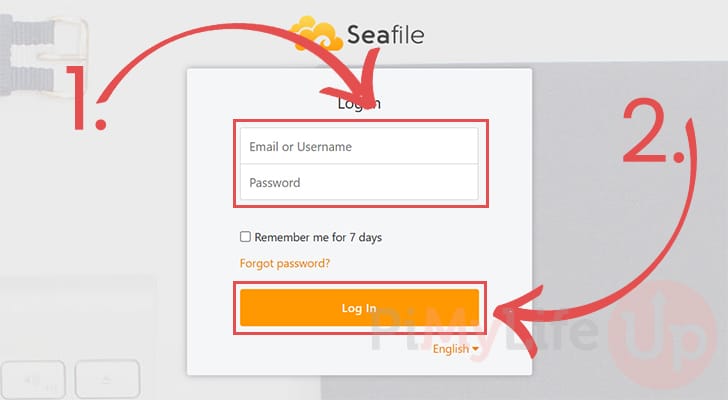 Seafile Login Screen