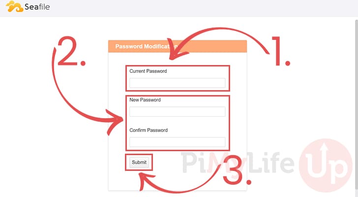 Set new password for your Seafile admin account on the Raspberry Pi