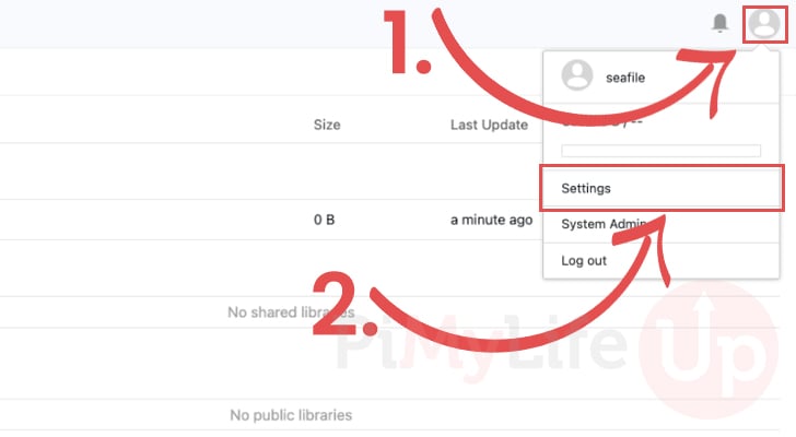 Open user settings screen
