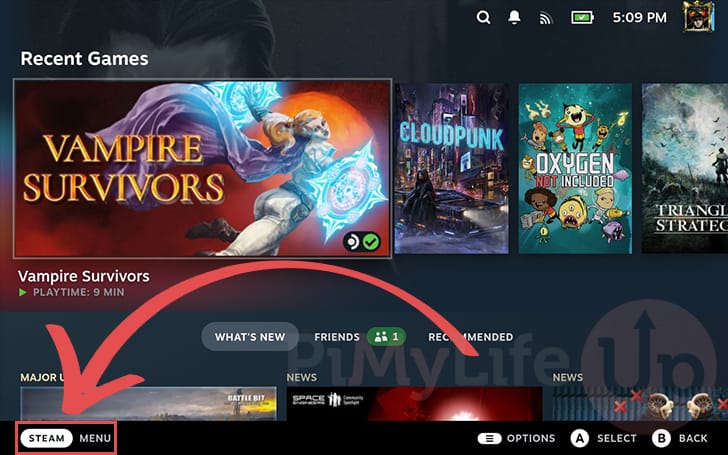 Open Steam Menu