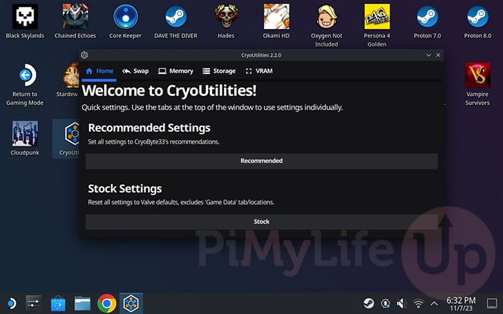 CryoUtilities Steam Deck Home Page